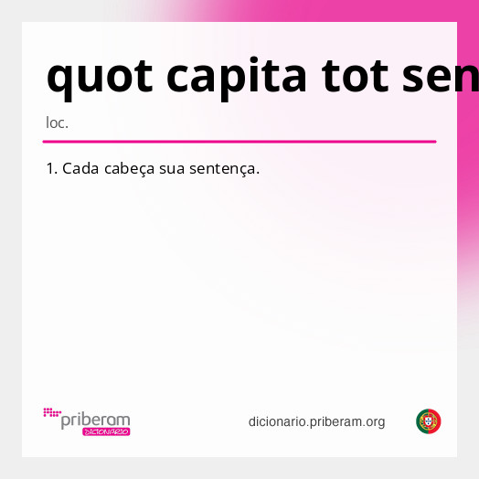 Significado de quot capita tot sensus